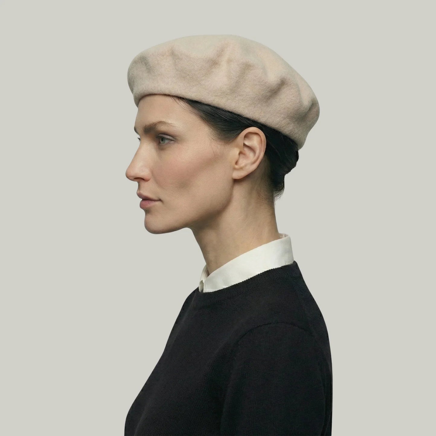 Béret Basque Femme Beige Simple