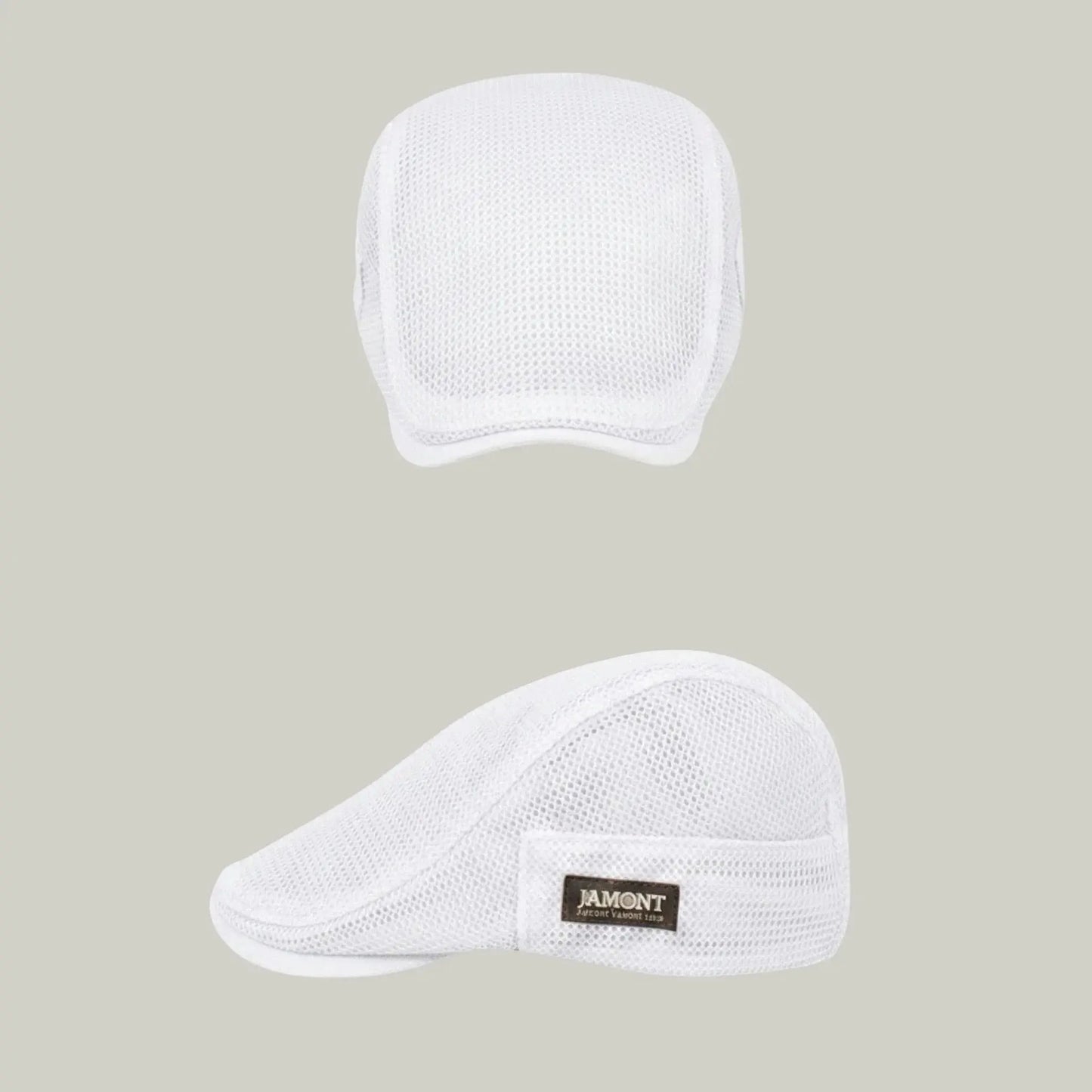 Béret Homme Blanc Maille Ajourée – Étiquette Tissée Été Maison Shelby
