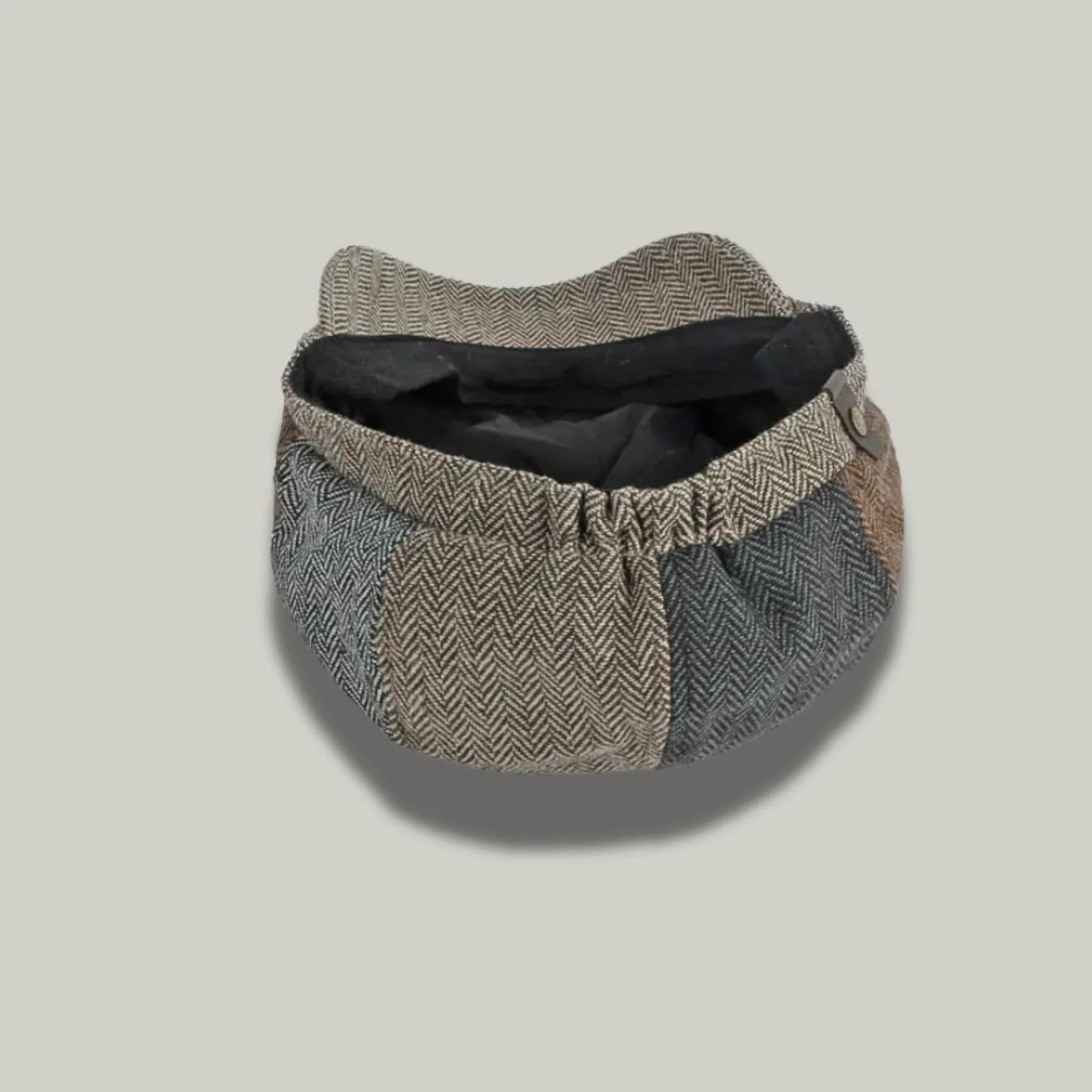 Béret Homme Multicolore Patchwork Tweed – 8 Panneaux Vintage