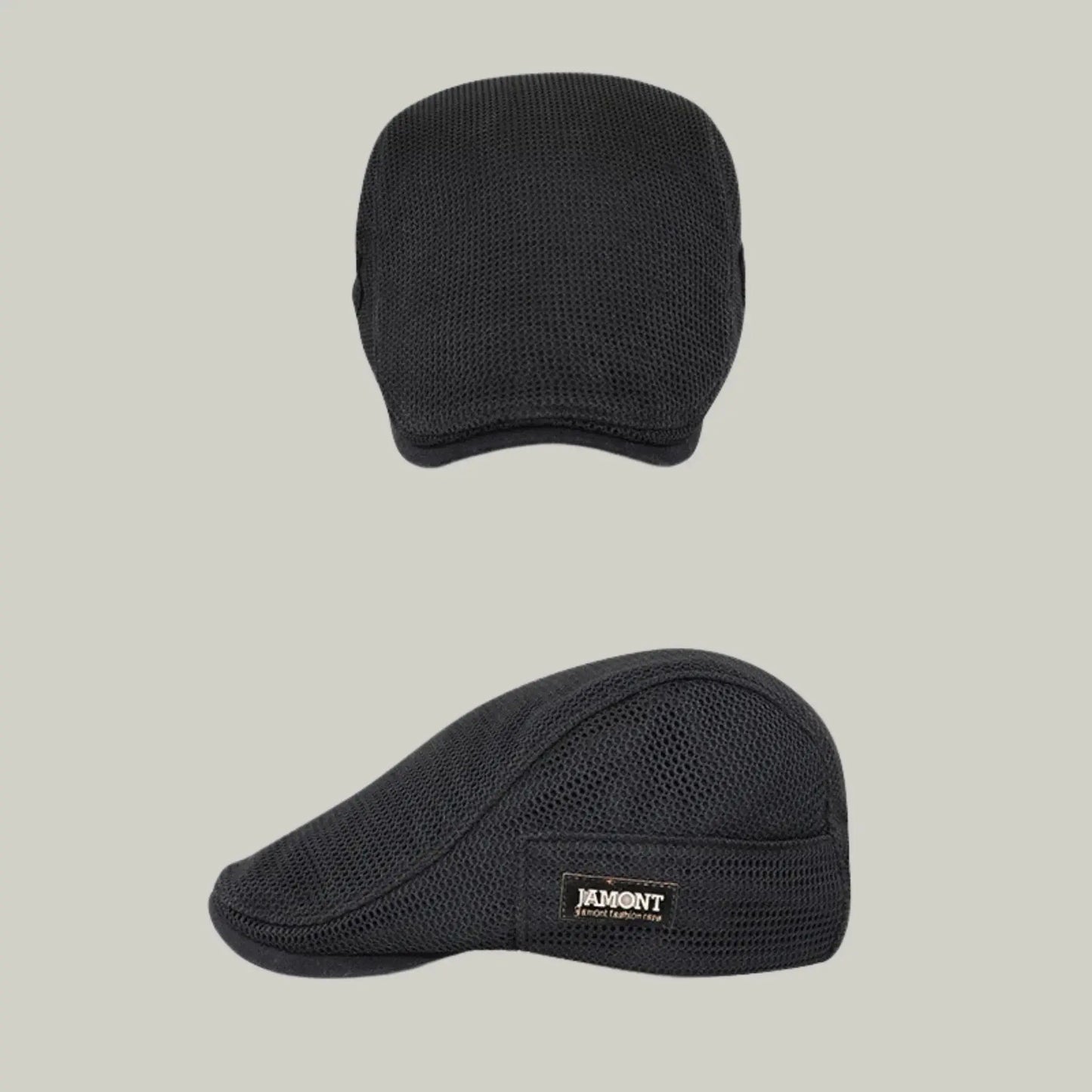 Béret Homme Noir Maille Ajourée – Étiquette Tissée Latérale Maison Shelby
