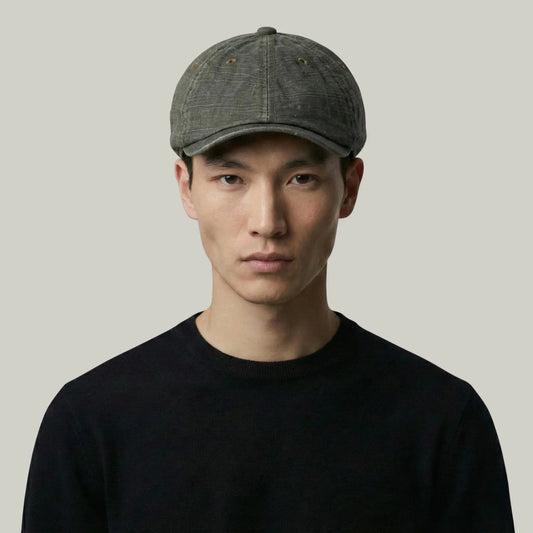 Béret Homme Vert Kaki Délavé – Coton Vintage Structuré Maison Shelby