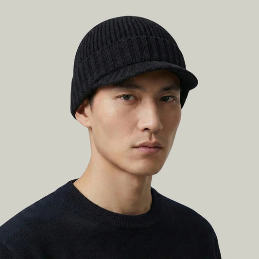 Bonnet Casquette Noir Homme Femme – 2 en 1 Visière Intégrée Maison Shelby