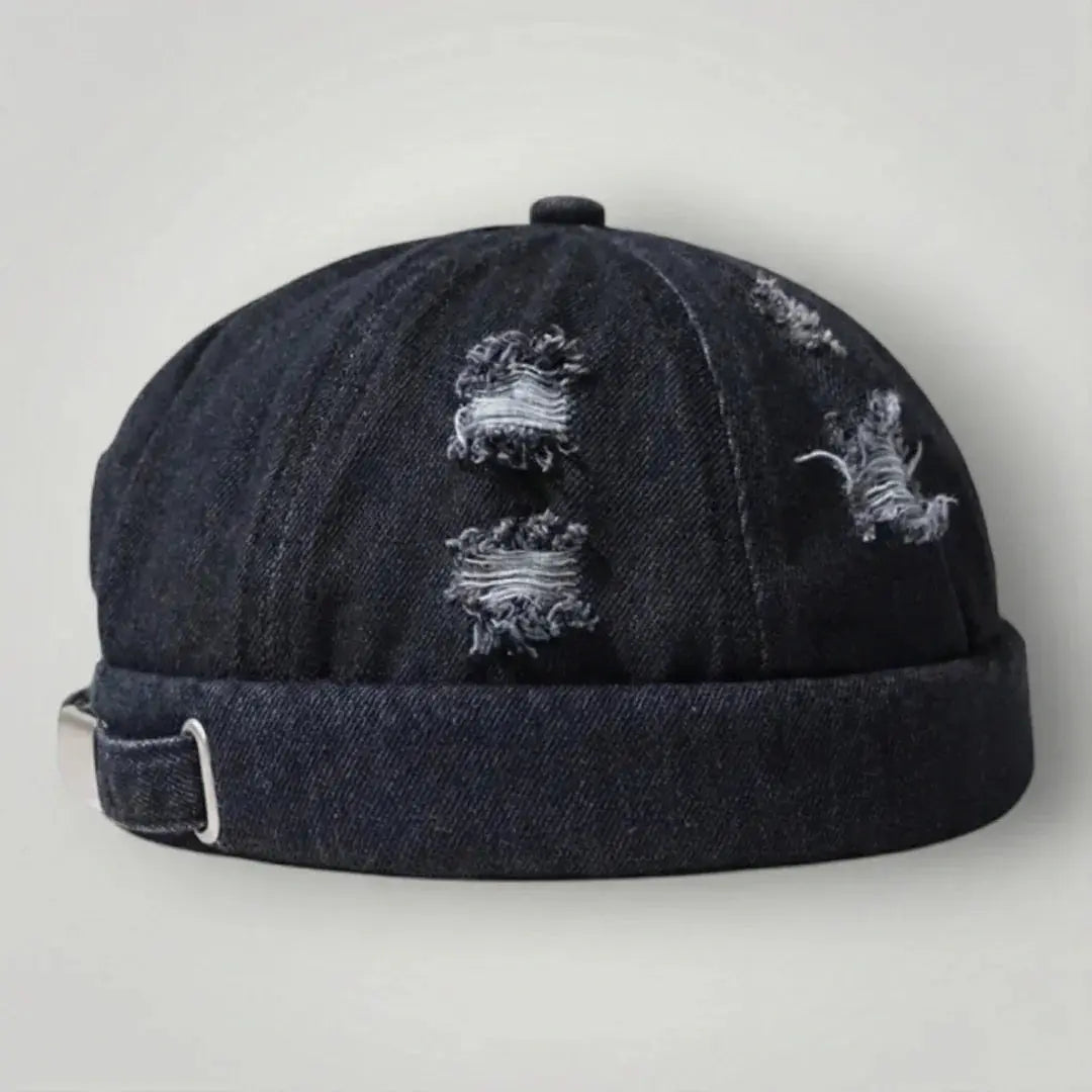 Bonnet Docker Denim Homme Femme – Look Destroyed Vintage Maison Shelby