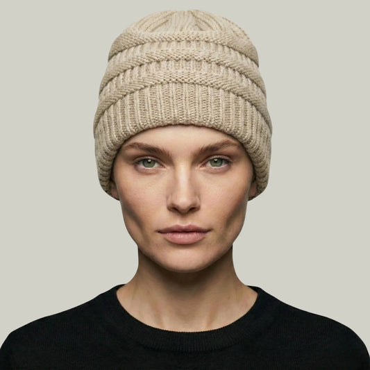 Bonnet Tricot Femme Lin Maille Relief Slouchy Maison Shelby