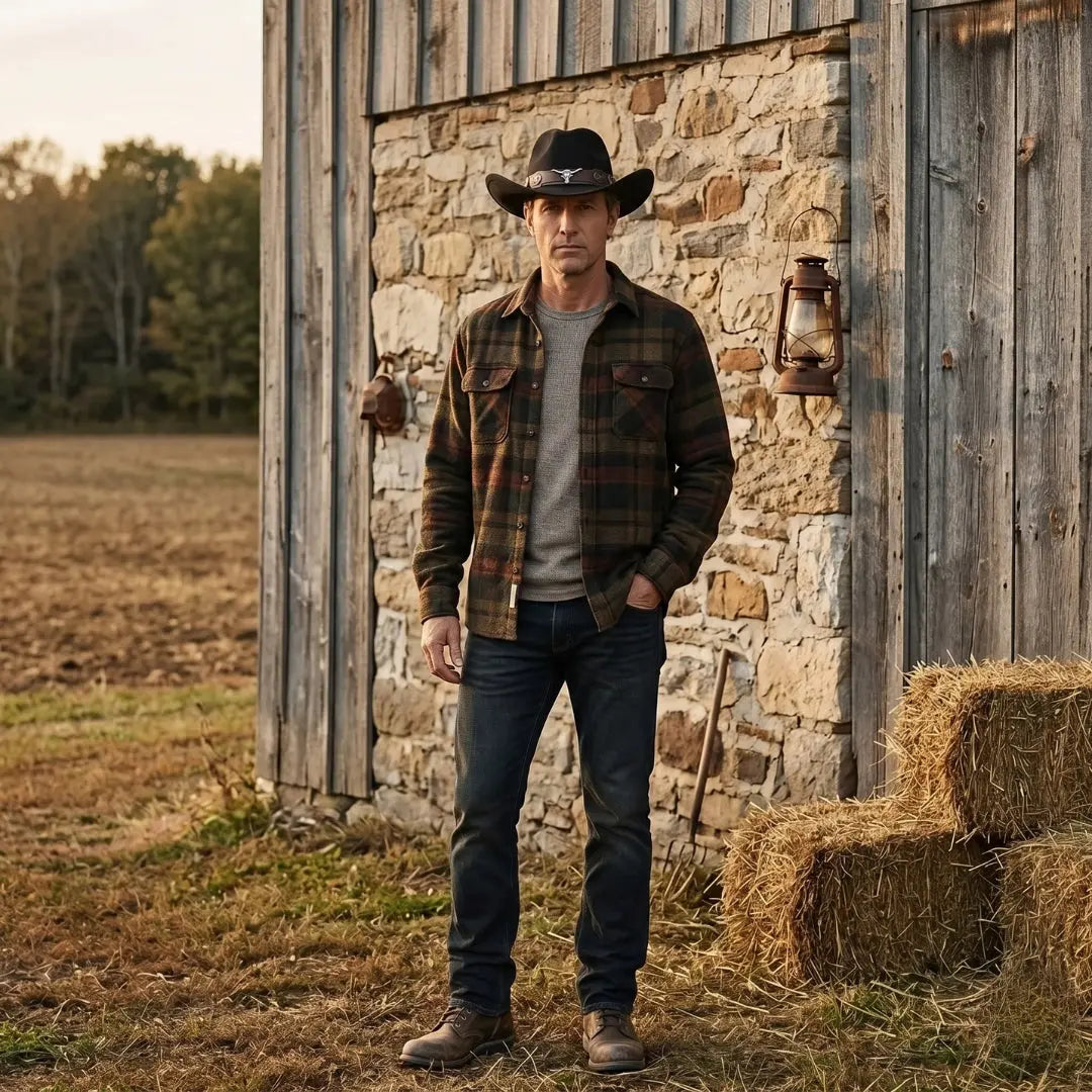 Chapeau Cowboy Noir Mixte Bandeau Taureau Cuir Maison Shelby