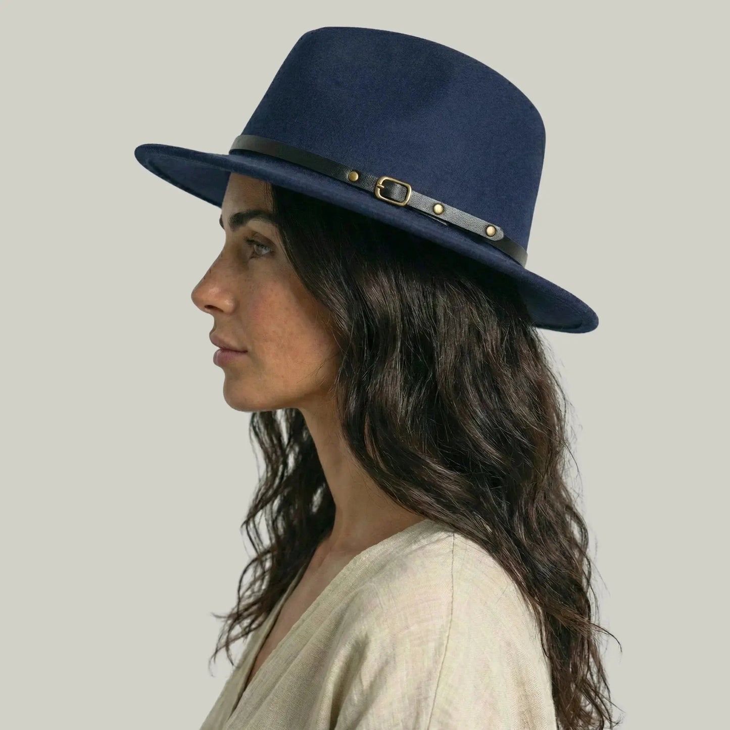 Chapeau Fedora Bleu Marine – Style Classique Homme & Femme Maison Shelby