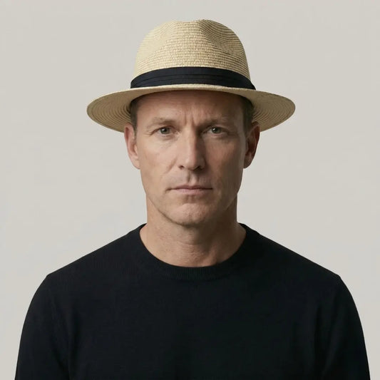 Chapeau Panama Paille Beige – Style Casual Homme Maison Shelby