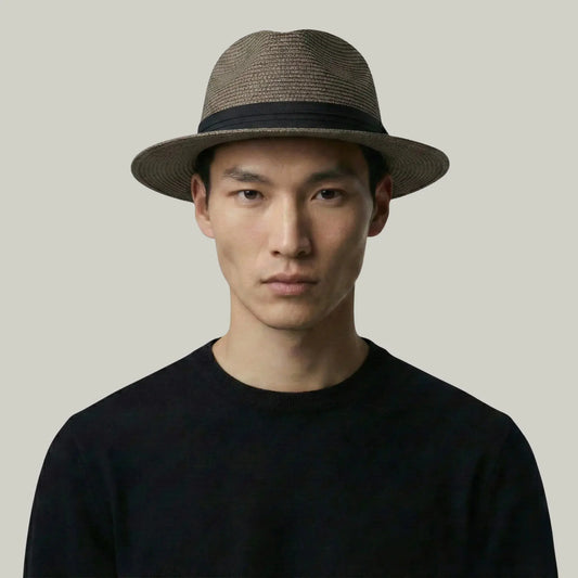 Chapeau Panama Paille Gris – Look Casual Chic Homme Maison Shelby