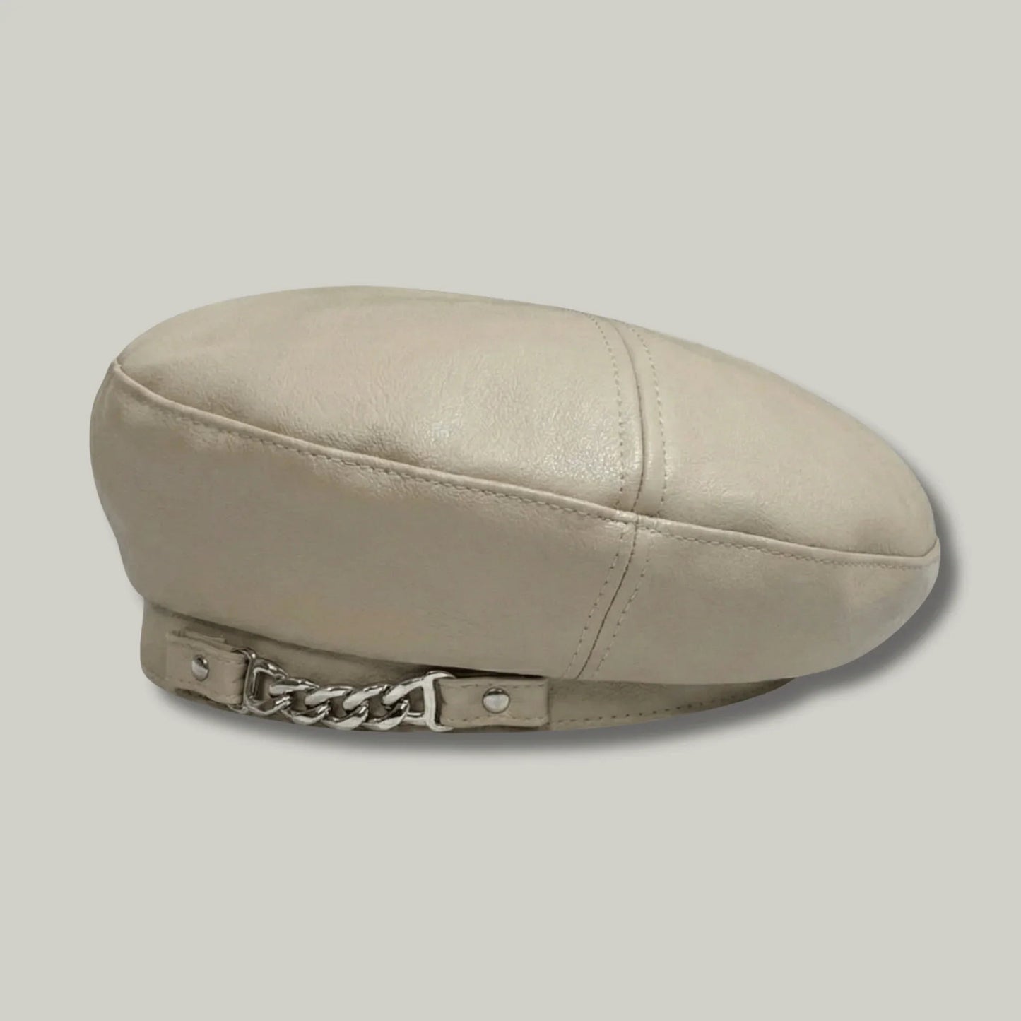 Béret Basque Femme  Beige Simili-Cuir