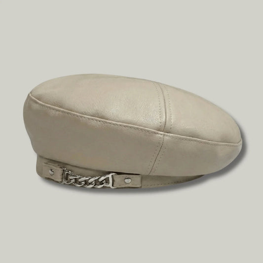 Béret Basque Femme  Beige Simili-Cuir