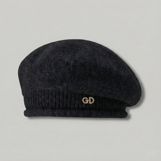 Béret Femme Noir Effet Laine