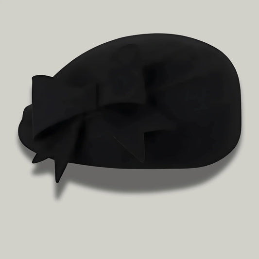Béret Femme Noir à Noeud