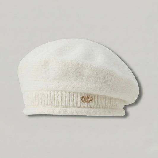Béret Femme Blanc Effet Laine