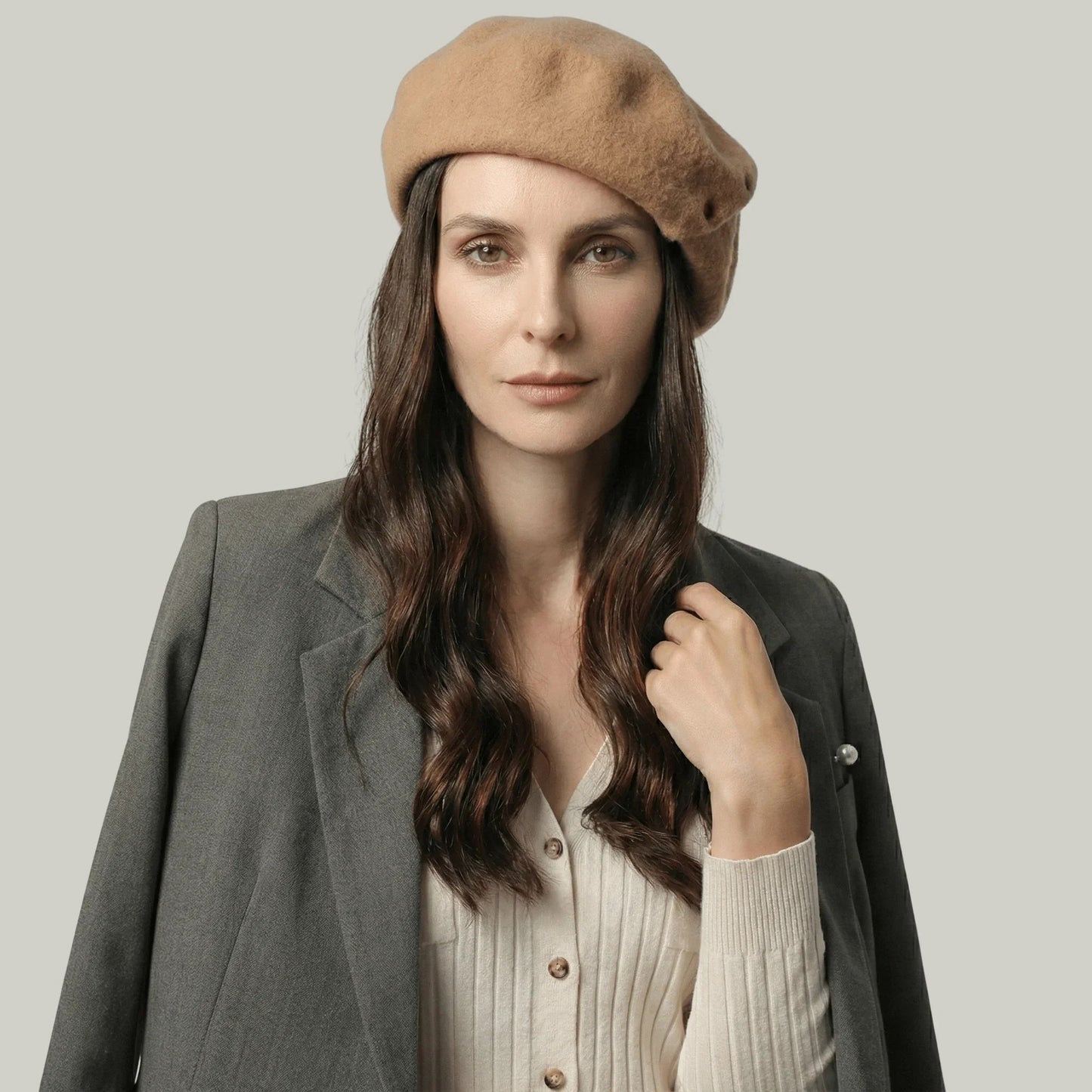 Béret Basque Femme Marron Chic