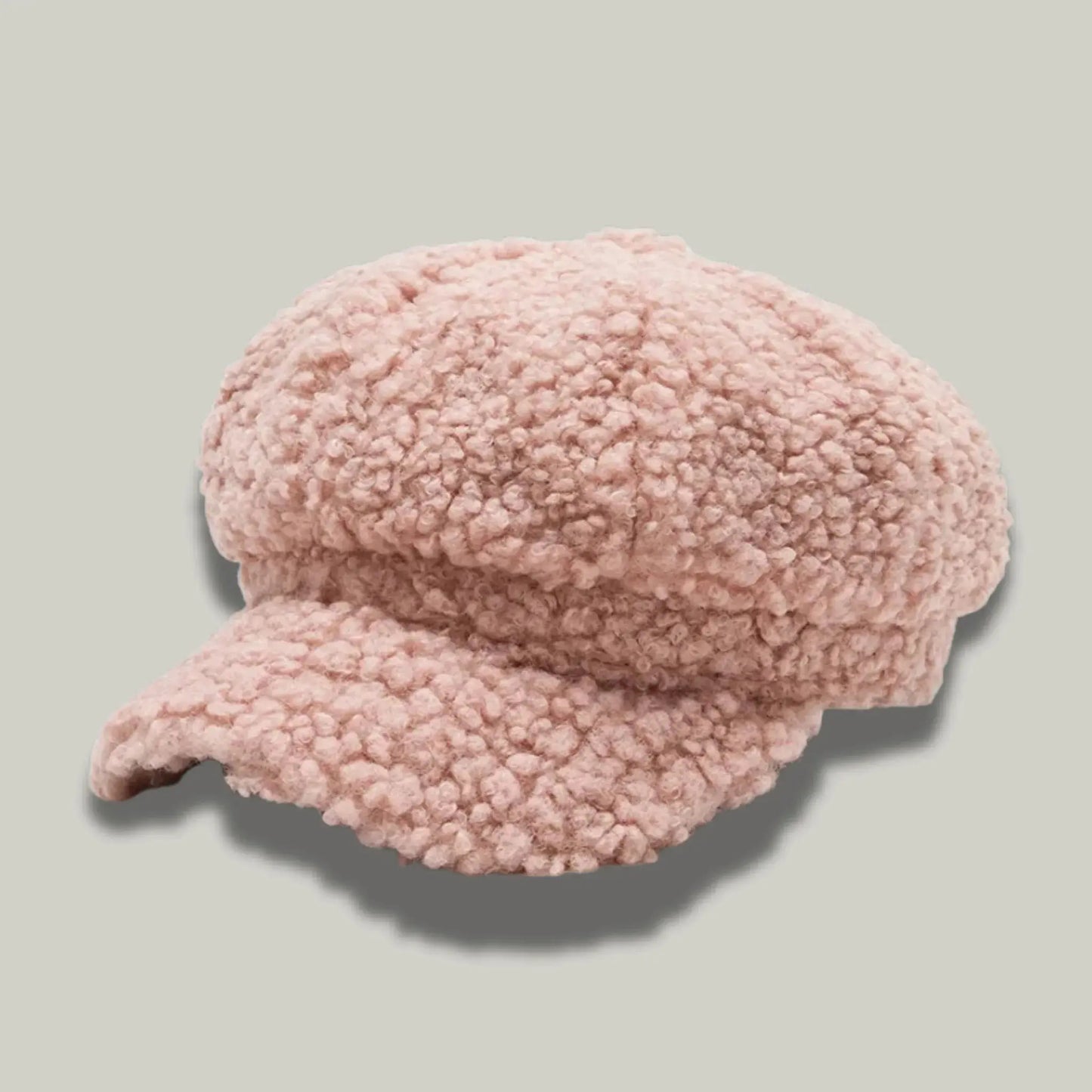 Béret Gavroche Femme Sherpa Rose Poudré Moelleux Maison Shelby