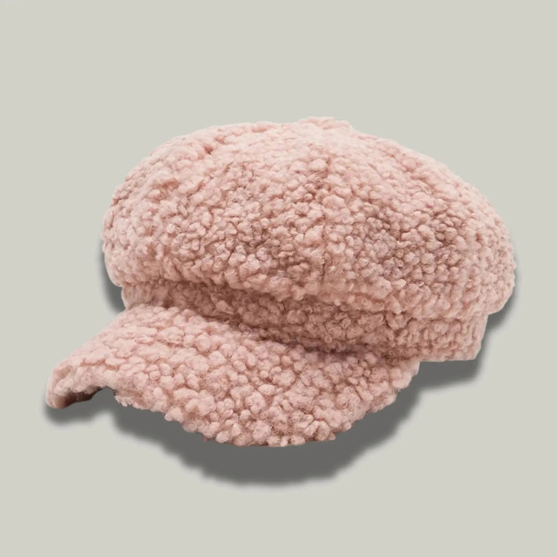 Béret Gavroche Femme Sherpa Rose Poudré Moelleux Maison Shelby