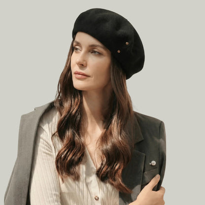Béret Basque Femme Noir Chic
