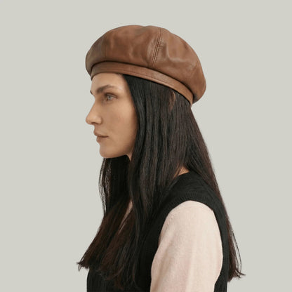 Béret Basque Femme Marron Brillant