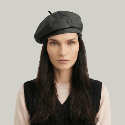 Béret Basque Femme Noir Brillant