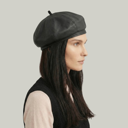 Béret Basque Femme Noir Brillant