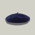 Béret Basque Femme Laine Bleu Marine Uni Classique