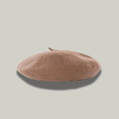 Béret Basque Femme Laine Camel Uni Classique Maison Shelby