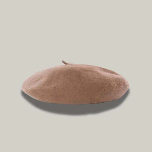 Béret Basque Femme Laine Camel Uni Classique Maison Shelby