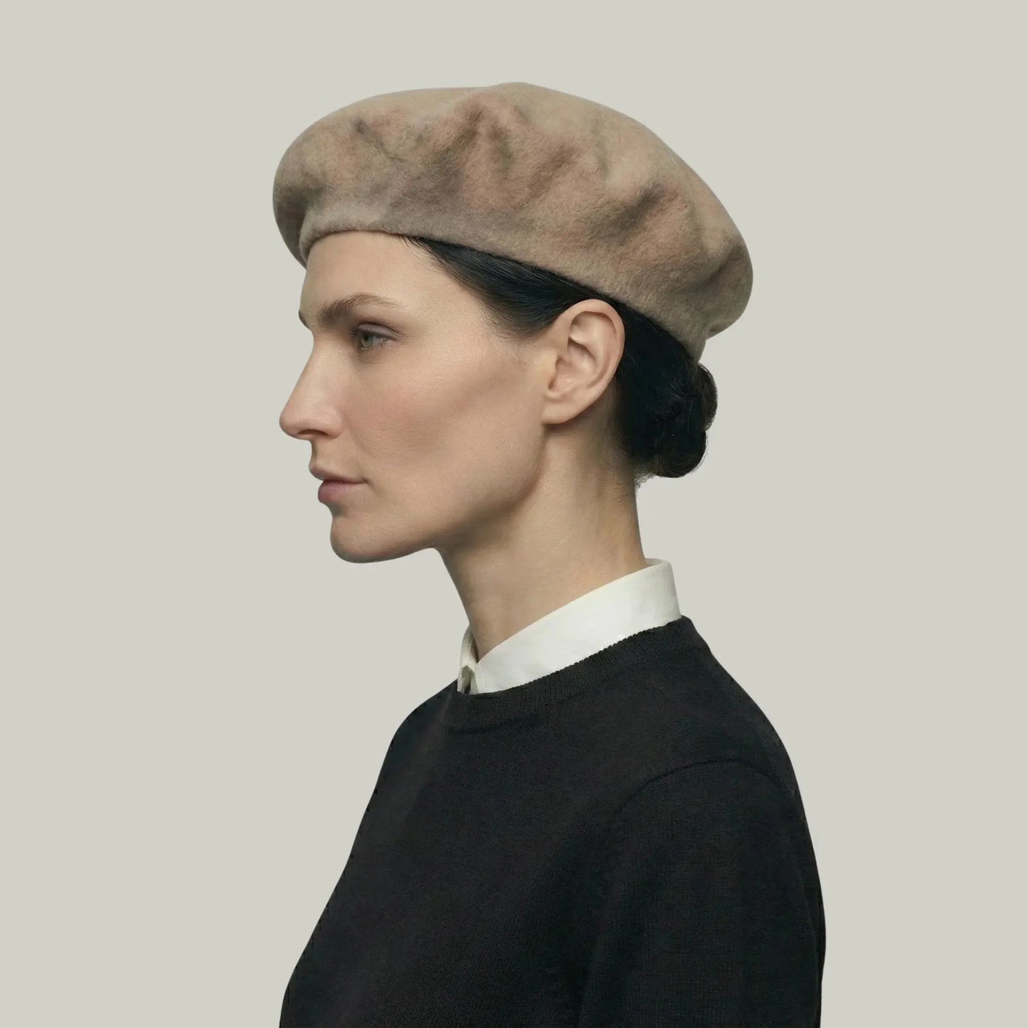 Béret Basque Femme Laine Camel Uni Classique Maison Shelby