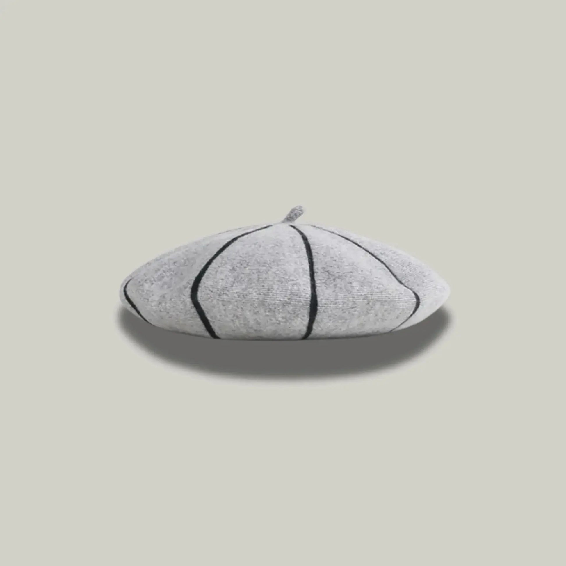 Béret Basque Femme Laine Gris Clair Coutures Apparentes Maison Shelby