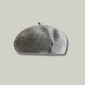 Béret Basque Femme Laine Gris Clair Rivet Doré