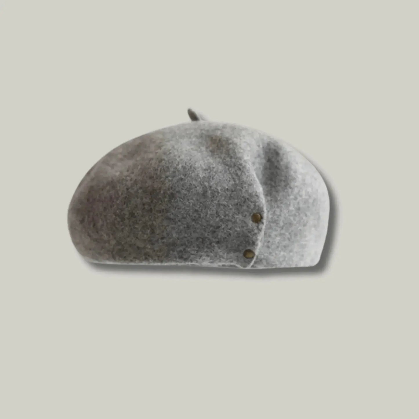 Béret Basque Femme Laine Gris Clair Rivet Doré Maison Shelby