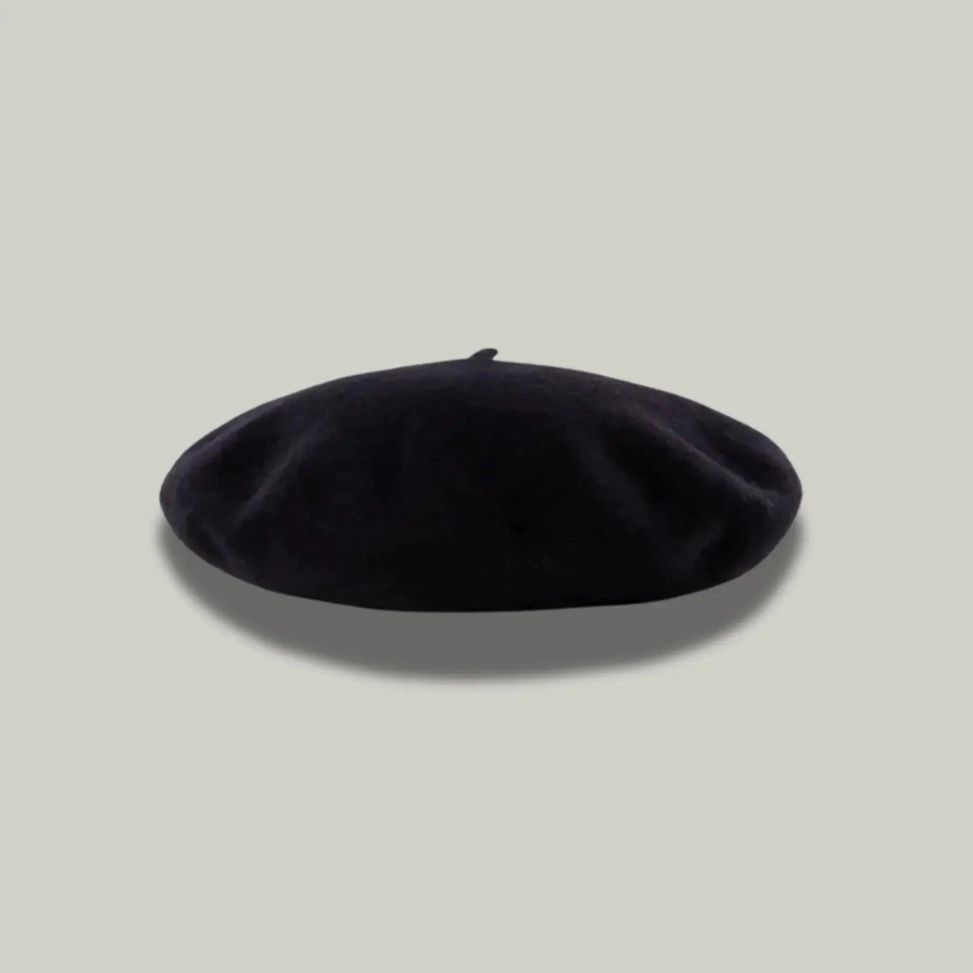 Béret Basque Femme Laine Noir Uni Intemporel Maison Shelby