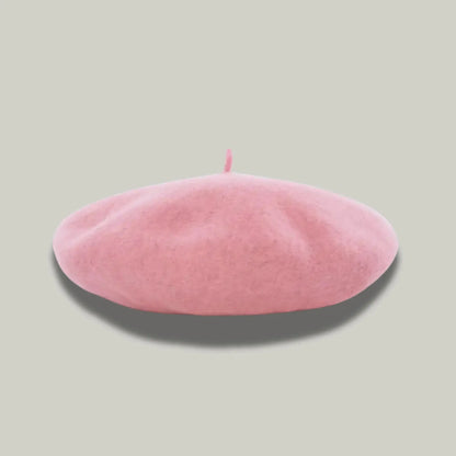 Béret Basque Femme Laine Rose Bonbon Uni Souple Maison Shelby