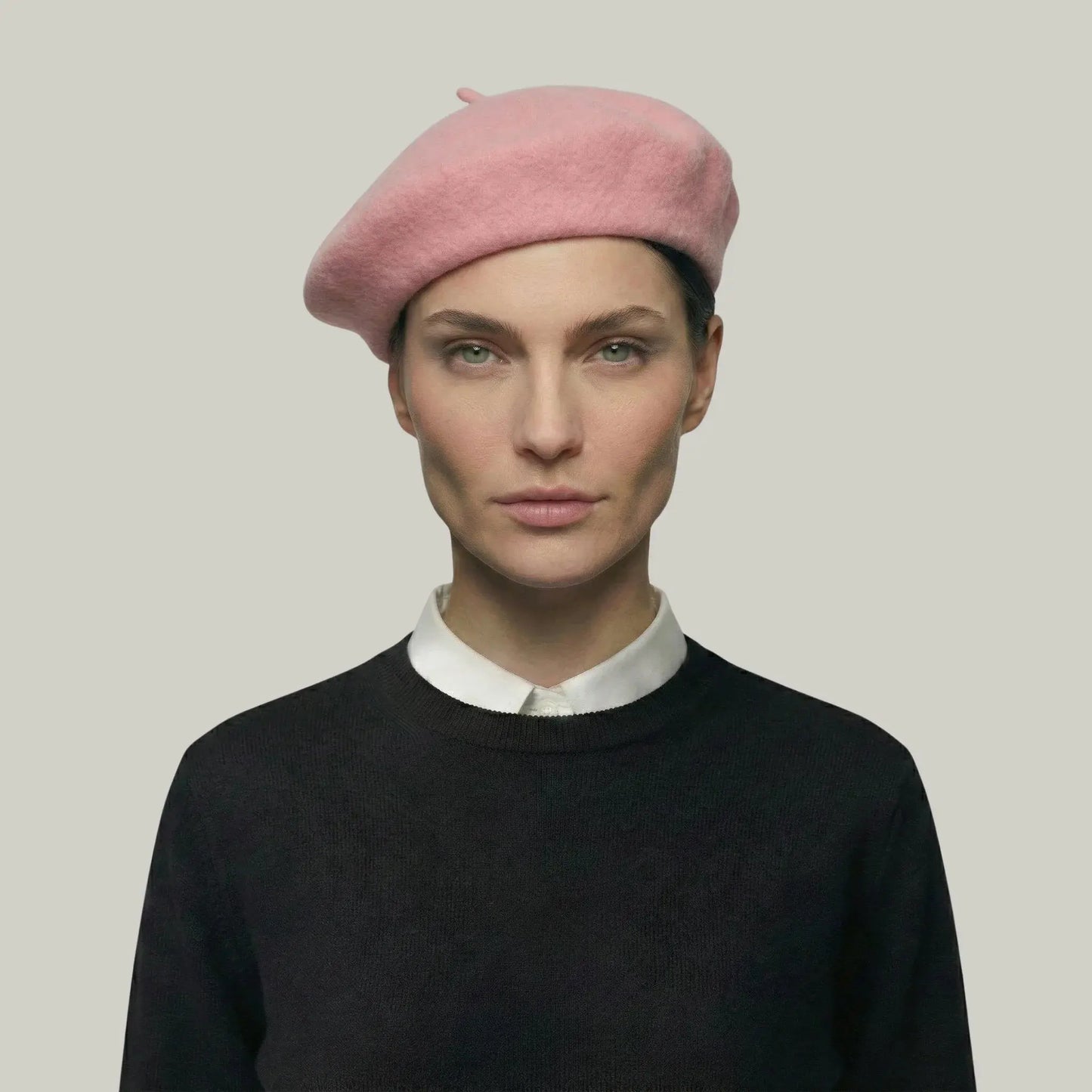Béret Basque Femme Laine Rose Bonbon Uni Souple Maison Shelby