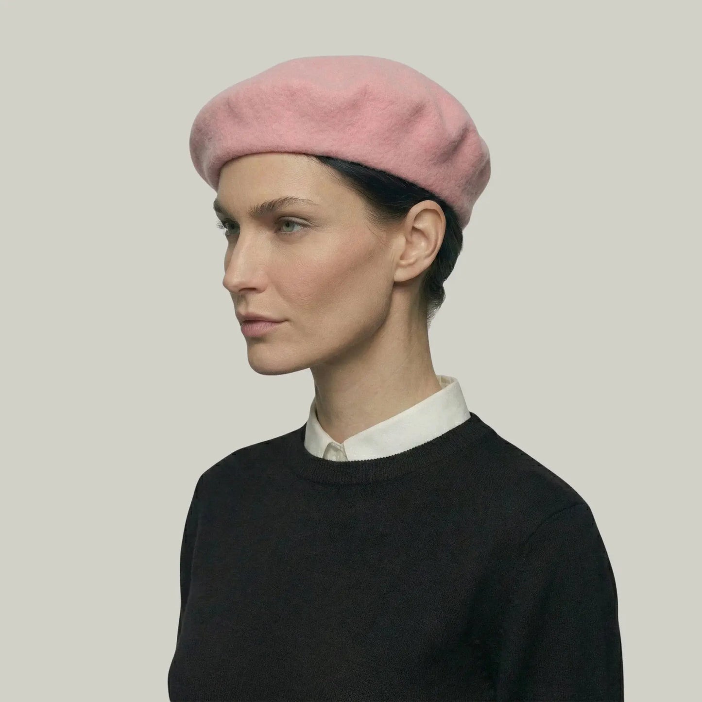 Béret Basque Femme Laine Rose Bonbon Uni Souple Maison Shelby