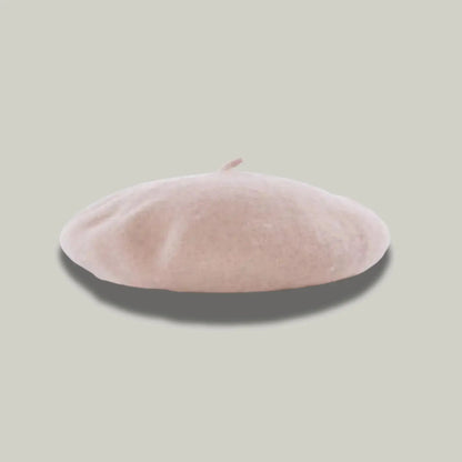 Béret Basque Femme Laine Rose Poudré Uni Souple Maison Shelby