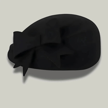 Béret Basque Femme Noir Nœud Oversize Élégant Maison Shelby