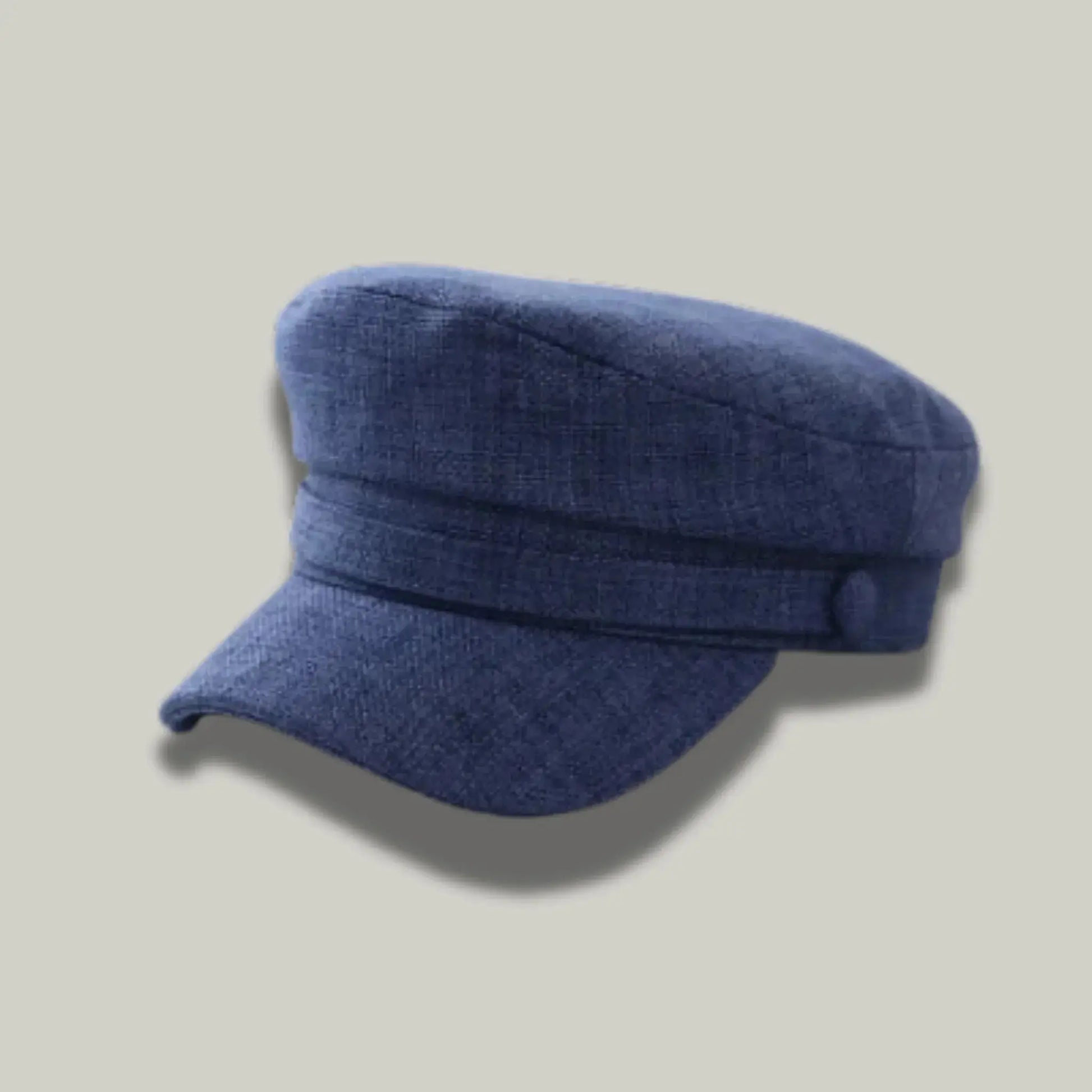 Béret Gavroche Femme Lin Bleu Marine Structuré Maison Shelby