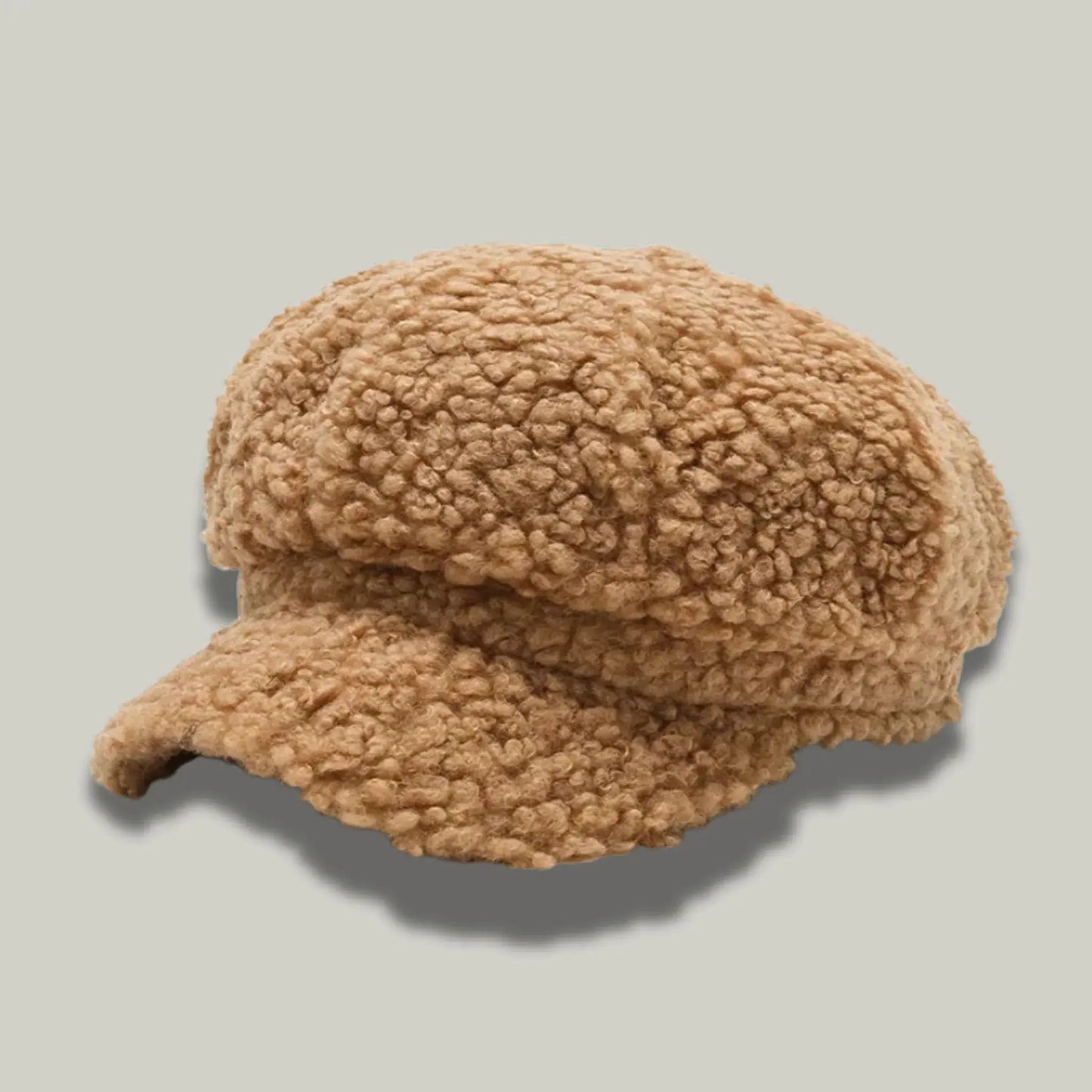 Béret Gavroche Femme Sherpa Camel Moelleux Maison Shelby