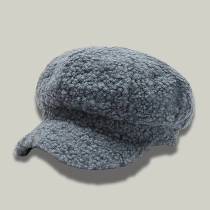 Béret Gavroche Femme Sherpa Gris Ardoise Moelleux Maison Shelby