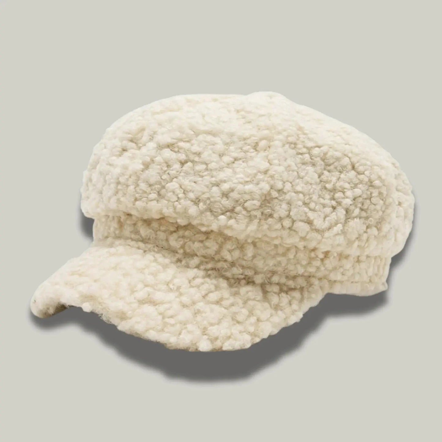 Béret Gavroche Femme Sherpa Écru Naturel Moelleux Maison Shelby