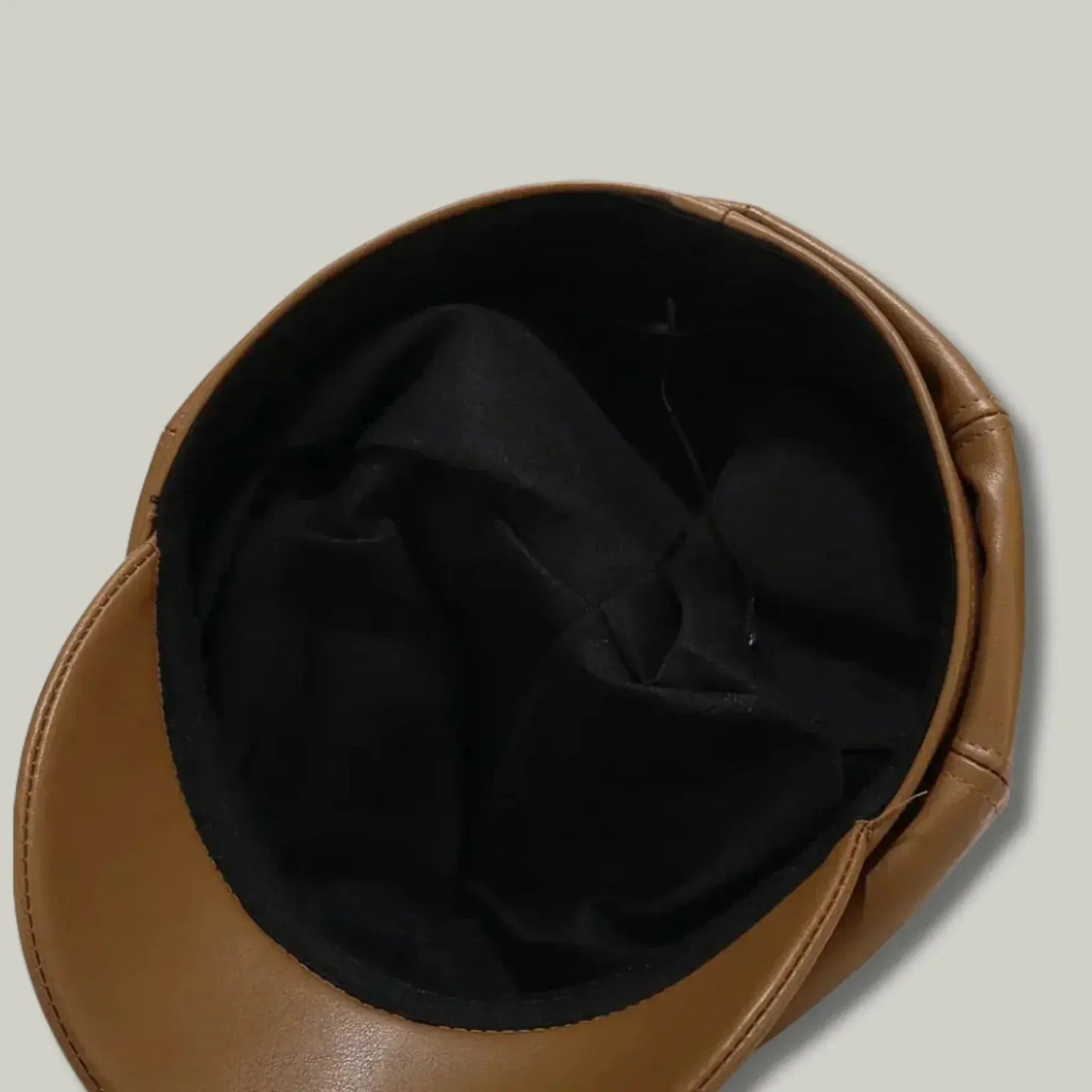 Béret Gavroche Femme Simili Cuir Beige Rosé Visière Maison Shelby