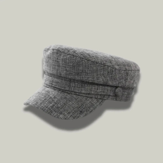 Béret Gavroche Femme Tweed Gris Chiné Structuré Maison Shelby