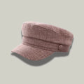 Béret Gavroche Femme Tweed Rose Poudré Bouton