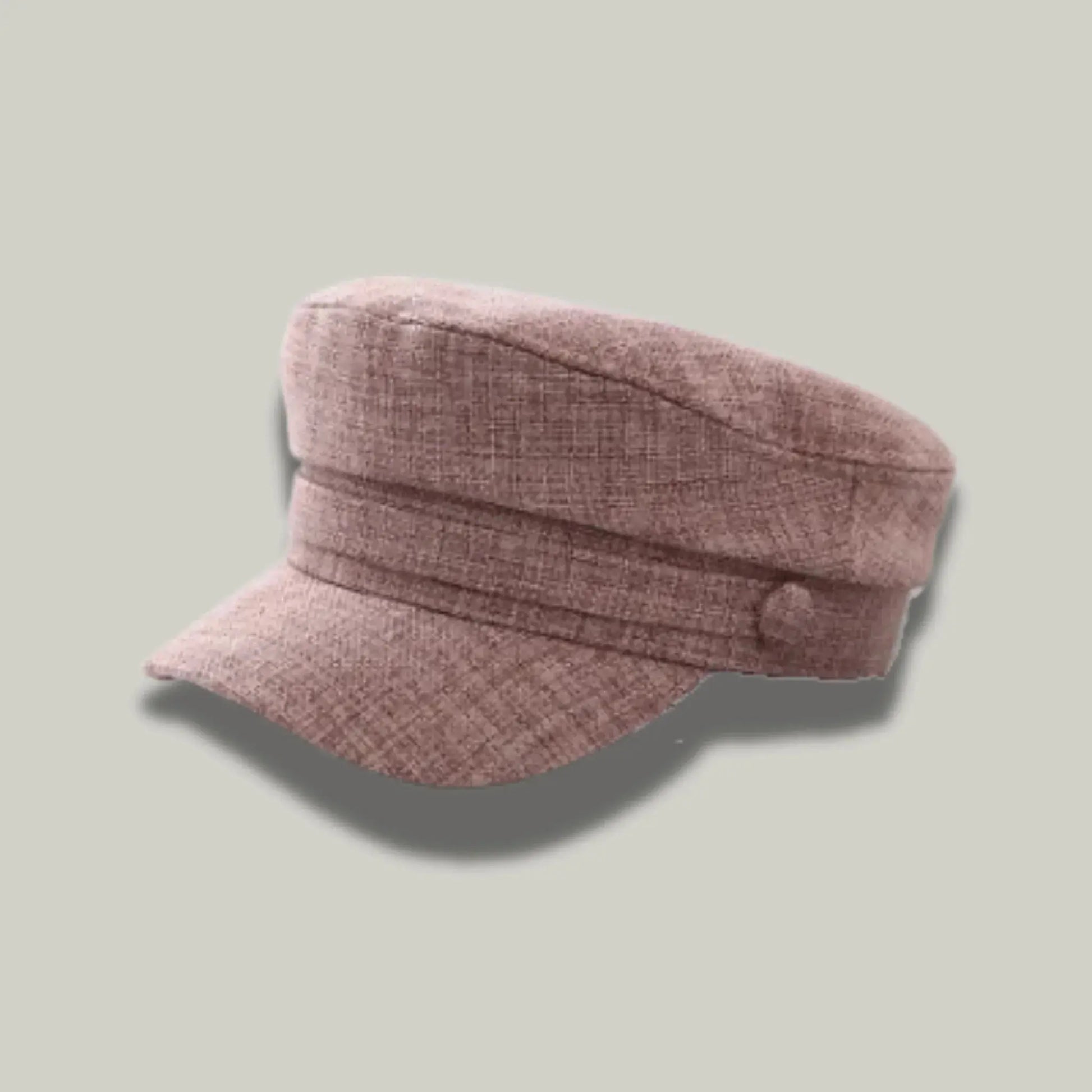 Béret Gavroche Femme Tweed Rose Poudré Bouton Maison Shelby