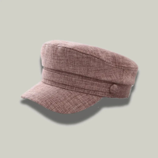 Béret Gavroche Femme Tweed Rose Poudré Bouton Maison Shelby