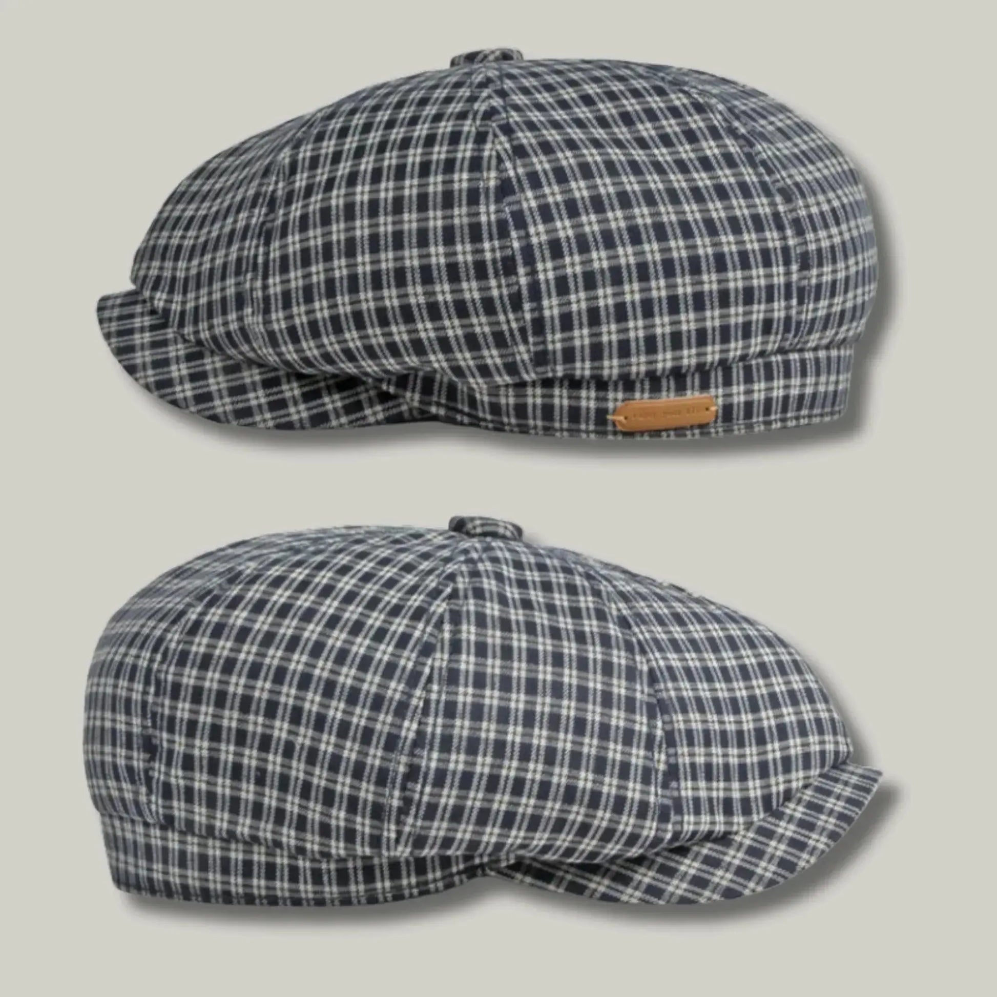Béret Gavroche Homme Carreaux Beige et Vert Maison Shelby