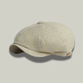 Béret Gavroche Homme Carreaux Beige et Vert