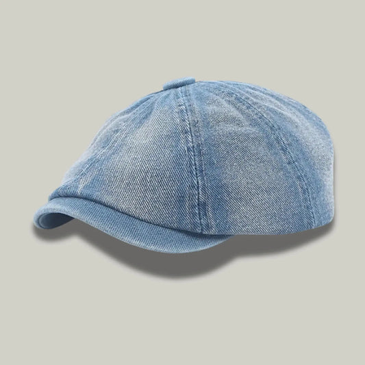 Béret Gavroche Homme Denim Bleu Délavé Maison Shelby