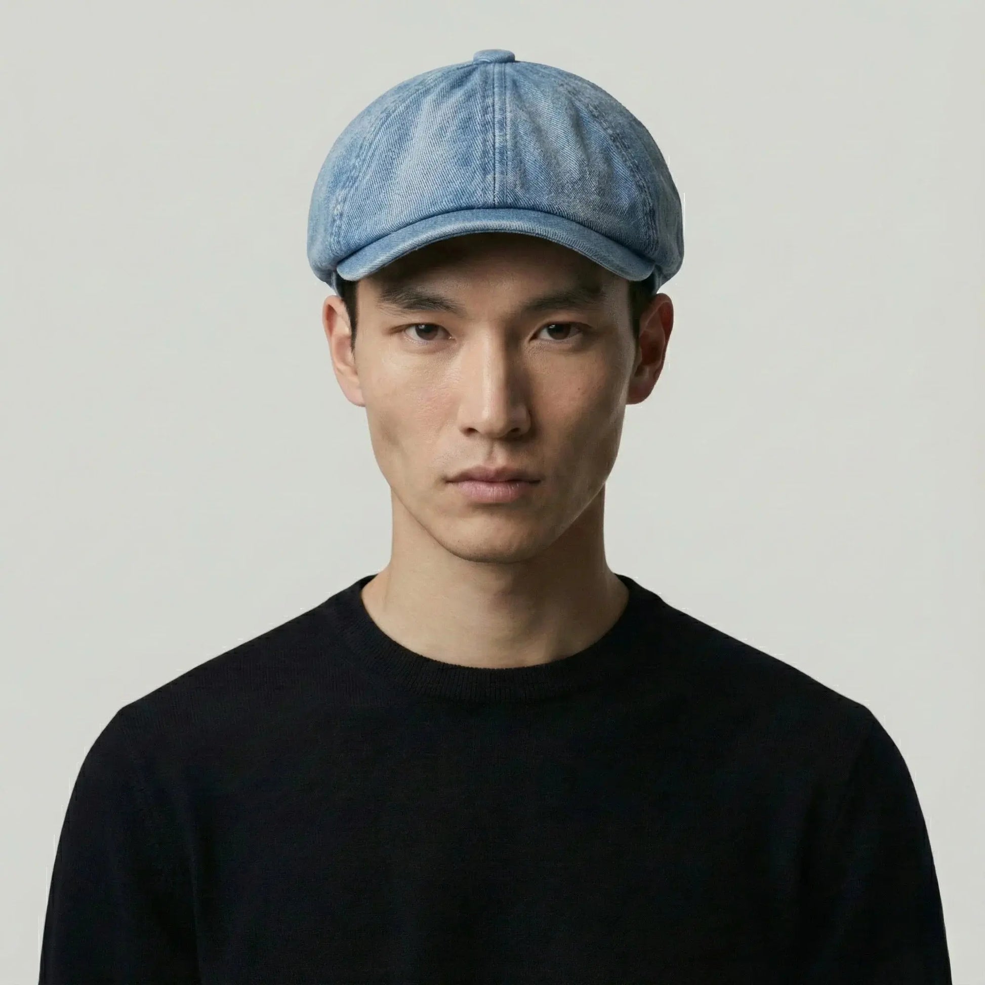 Béret Gavroche Homme Denim Bleu Délavé Maison Shelby